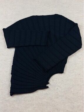 crea CONCEPT Black Wool Blend Asymmetrical Pullover Sweater Medium